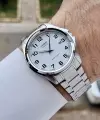 Casio CSISTE198 Kadranı Beyaz Rakamlı Kordonu Metalik Renk 2 Yıl Garantili Erkek Kol Saati