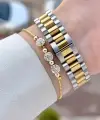 Kadranı Bordo Kordonu Gold Gümüş Renk 28 Mm Kadın Kol Saati ve Bileklik
