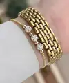 Kadranı Bordo Kordonu Gold Renk 30 mm Hediye Paketli Kadın Kol Saati
