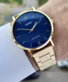 Casio CSISTE132 Kadranı Lacivert Kordonu Gold Renk Erkek Kol Saati