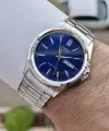 Casio CSISTE95 Kadranı Lacivert Kordonu Gümüş Renk Gün ve Takvim Fonksiyonlu Hediye Paketli Erkek Kol Saati