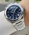 Kadranı Lacivert Kordonu Gümüş Renk Hediye Paketli 44 Mm Erkek Kol Saati