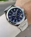 Kadranı Lacivert Kordonu Gümüş Renk Hediye Paketli 44 Mm Erkek Kol Saati