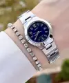 Casio CSISTE106 Kadranı Lacivert Kordonu Gümüş Renk Hediye Paketli Kadın Kol Saati