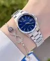 Casio CSISTE63 Kadranı Lacivert Kordonu Gümüş Renk Hediye Paketli Kadın Kol Saati