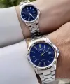 Casio CSISTE79 Kadranı Lacivert Kordonu Gümüş Renk Hediye Paketli Sevgili Çift Kol Saati