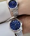 Casio CSISTE79 Kadranı Lacivert Kordonu Gümüş Renk Hediye Paketli Sevgili Çift Kol Saati
