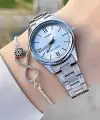 Casio CSISTE103 Kadranı Mavi Kordonu Gümüş Renk Hediye Paketli Kadın Kol Saati