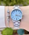 Casio CSISTE65 Kadranı Mavi Kordonu Gümüş Renk Hediye Paketli Kadın Kol Saati