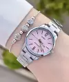 Casio CSISTE66 Kadranı Pembe Kordonu Gümüş Renk Hediye Paketli Kadın Kol Saati