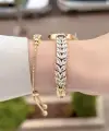 Kadranı Sarı Kordonu Gold Renk 22,5 Mm Gelinlik Model Kadın Kol Saati