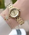 Kadranı Sarı Kordonu Gold Renk 25 Mm Hediye Paketli Kadın Kol Saati