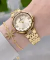 Kadranı Sarı Kordonu Gold Renk 31 Mm Hediye Paketli Kadın Kol Saati