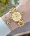 Kadranı Sarı Kordonu Gold Renk 32 Mm Kadın Kol Saati ve Bileklik