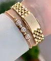 Kadranı Sarı Kordonu Gold Renk Hediye Paketli 28 Mm Kadın Kol Saati