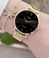 Casio CSISTE161 Kadranı Siyah Kordonu Gold Renk Kadın Kol Saati
