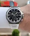 Kadranı Siyah Kordonu Gümüş Renk 41 mm İç Göstergeleri Aktif Erkek Kol Saati