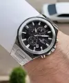 Kadranı Siyah Kordonu Gümüş Renk 41 mm İç Göstergeleri Aktif Erkek Kol Saati