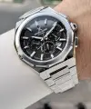 Kadranı Siyah Kordonu Gümüş Renk Hediye Paketli 44 Mm Erkek Kol Saati