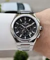 Kadranı Siyah Kordonu Gümüş Renk Hediye Paketli 44 Mm Erkek Kol Saati