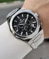 Kadranı Siyah Kordonu Gümüş Renk Hediye Paketli 44 Mm Erkek Kol Saati