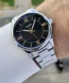 Casio CSISTE103 Kadranı Siyah Kordonu Gümüş Renk Hediye Paketli Erkek Kol Saati