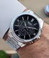 Casio CSISTE186 Kadranı Siyah Kordonu Gümüş Renk Hediye Paketli Erkek Kol Saati