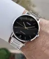 Casio CSISTE182 Kadranı Siyah Kordonu Gümüş Renk Hediye Paketli Erkek Kol Saati