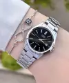 Casio CSISTE62 Kadranı Siyah Kordonu Gümüş Renk Hediye Paketli Kadın Kol Saati
