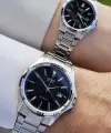 Casio CSISTE55 Kadranı Siyah Kordonu Gümüş Renk Hediye Paketli Sevgili Çift İki Kol Saati