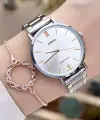 Casio CSISTE107 Kadranı ve Kordonu Gümüş Renk Hediye Paketli Kadın Kol Saati