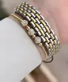 Kadranı Yeşil Kordonu Gold Gümüş Renk 30 mm Hediye Paketli Kadın Kol Saati