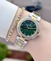 Kadranı Yeşil Kordonu Gold Gümüş Renk Hediye Paketli 32 Mm Kadın Kol Saati