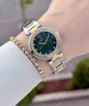 Kadranı Yeşil Kordonu Gold Gümüş Renk Hediye Paketli 32 Mm Kadın Kol Saati