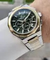 Kadranı Yeşil Kordonu Gold Gümüş Renk Hediye Paketli 44 Mm Erkek Kol Saati