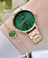 Casio CSISTE47 Kadranı Yeşil Kordonu Gold Renk Hediye Paketli Kadın Kol Saati