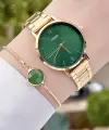 Casio CSISTE47 Kadranı Yeşil Kordonu Gold Renk Hediye Paketli Kadın Kol Saati