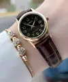 Casio CSISTE214 Casio Kasası Gold Kordonu Kahverengi Renk Takvimli Hediye Paketli Kadın Kol Saati