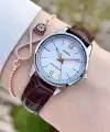 Casio CSISTE149 Kasası Gümüş Kordonu Kahverengi Renk Kadın Kol Saati