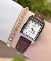 Casio CSISTE40 Kasası Gümüş Kordonu Kahverengi Renk Hediye Paketli Kadın Kol Saati
