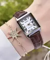 Casio CSISTE42 Kasası Gümüş Kordonu Kahverengi Renk Hediye Paketli Kadın Kol Saati