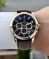 Kasası Rose Kordonu Kahverengi Renk 43 mm İç Göstergeleri Aktif Erkek Kol Saati