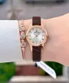 Kasası Rose Kordonu Siyah Renk 25 mm Hediye Paketli Kadın Kol Saati