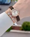 Kasası Rose Kordonu Siyah Renk 25 mm Hediye Paketli Kadın Kol Saati