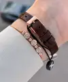 Kasası Rose Kordonu Siyah Renk 25 mm Hediye Paketli Kadın Kol Saati