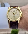 Casio Kasası ve Kadranı Gold Kordonu Kahverengi Renk Hediye Paketli Erkek Kol Saati