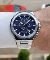 Lacivert Gümüş Renk 41 mm İç Göstergeleri Aktif Erkek Kol Saati