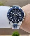 Lacivert Gümüş Renk 45 Mm Hediye Paketli İç Göstergeleri Aktif Erkek Kol Saati