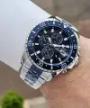 Lacivert Gümüş Renk 45 Mm Hediye Paketli İç Göstergeleri Aktif Erkek Kol Saati