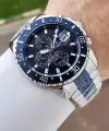 Lacivert Gümüş Renk 45 Mm Hediye Paketli İç Göstergeleri Aktif Erkek Kol Saati